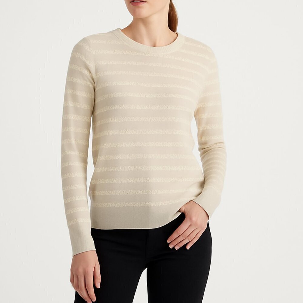 Banana Republic merino wool lightweight eyelet stripe sweater L